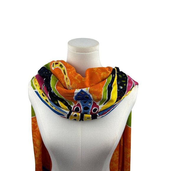 Handmade Batik Butterfly Sarong Wrap Scarf Shawl One Size Primitive Vibes Hawaii - Picture 4 of 8